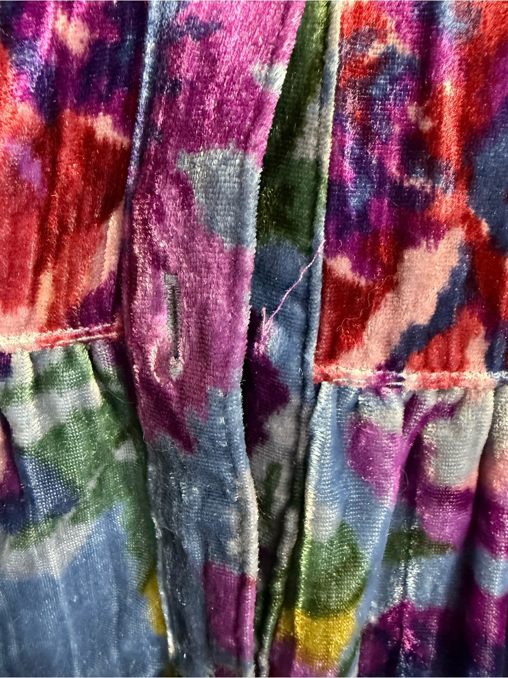 Maeve Anthropologie Floral Velvet Tiered Dress XS Blue Multicolor - Picture 4 of 7